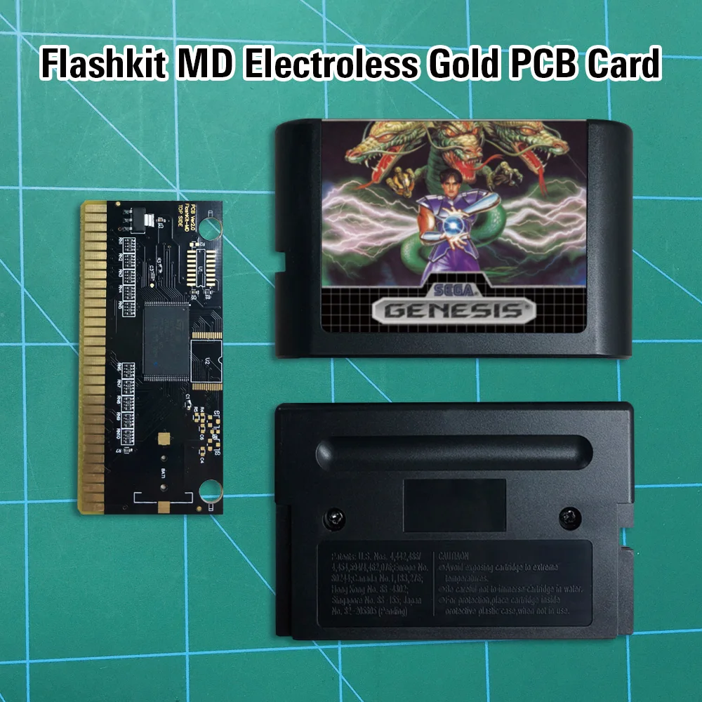 Mystic Defender Flashkit MD никелевое золото схема на основе печатной платы 16 бит игры