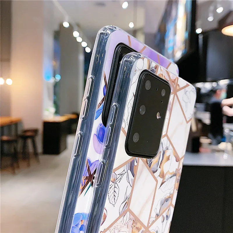 Роскошный глянцевый чехол для телефона с лазерным цветком Samsung Galaxy S20 Ultra S10 S9 S8 plus