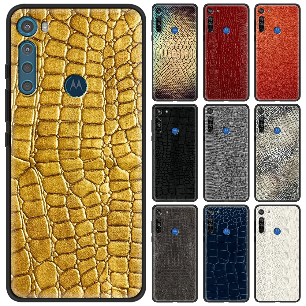 

Luxury Crocodile Pattern Silicone Case for Motorola G8 G9 Power G10 G30 One Fusion Edge G Stylus E6S Play Plus Phone Cover Shell