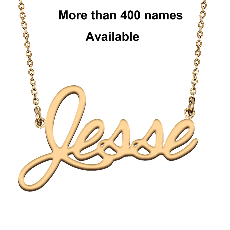 

Cursive Initial Letters Name Necklace for Jesse Birthday Party Christmas New Year Graduation Wedding Valentine Day Gift