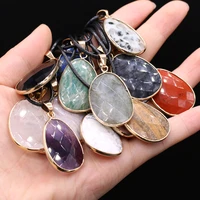 2021 natural stone pendant crystal spar faceted ladies fashion jewelry exquisite necklace gifts chain length 405cm