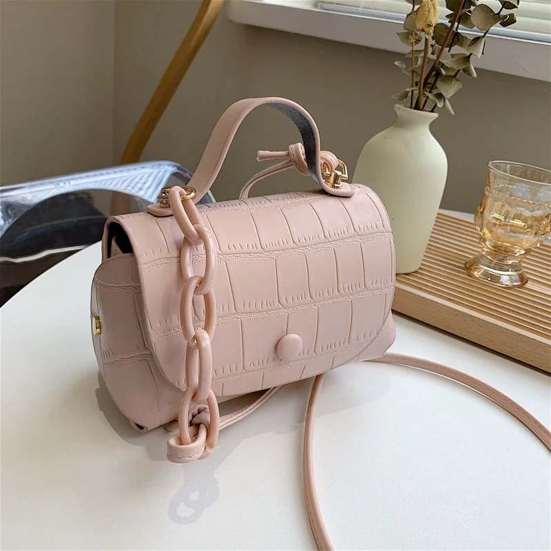 

Новая корейская модная сумка карамельных цветов 2021 с каменной текстурой, маленькая свежая сумка-мессенджер на одно плечо, маленькая квадра...