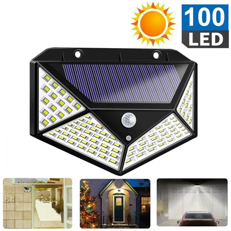

Solar Light Outdoor 100 LED Super Bright Motion Sensor Light Wireless Waterproof Security Wall Lights for Front Door Yard