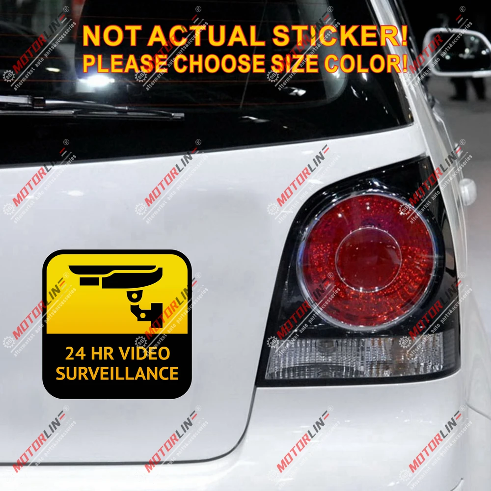 CCTV охранная Камера знак 24HR наклейка для наблюдения светоотражающая Глянцевая
