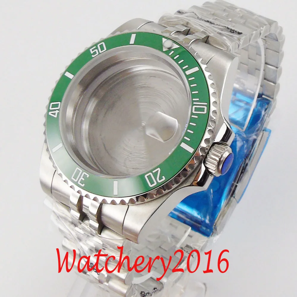 40MM Watch Parts Sapphire Glass Ceramic Bezel Transparent Watch Case Fit NH35 NH36 Movement