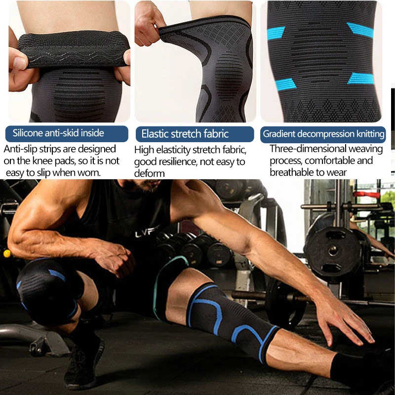 

1 pcs knee pads elastic fitness running bike nylon support elastic basketball sports compression knee pads
