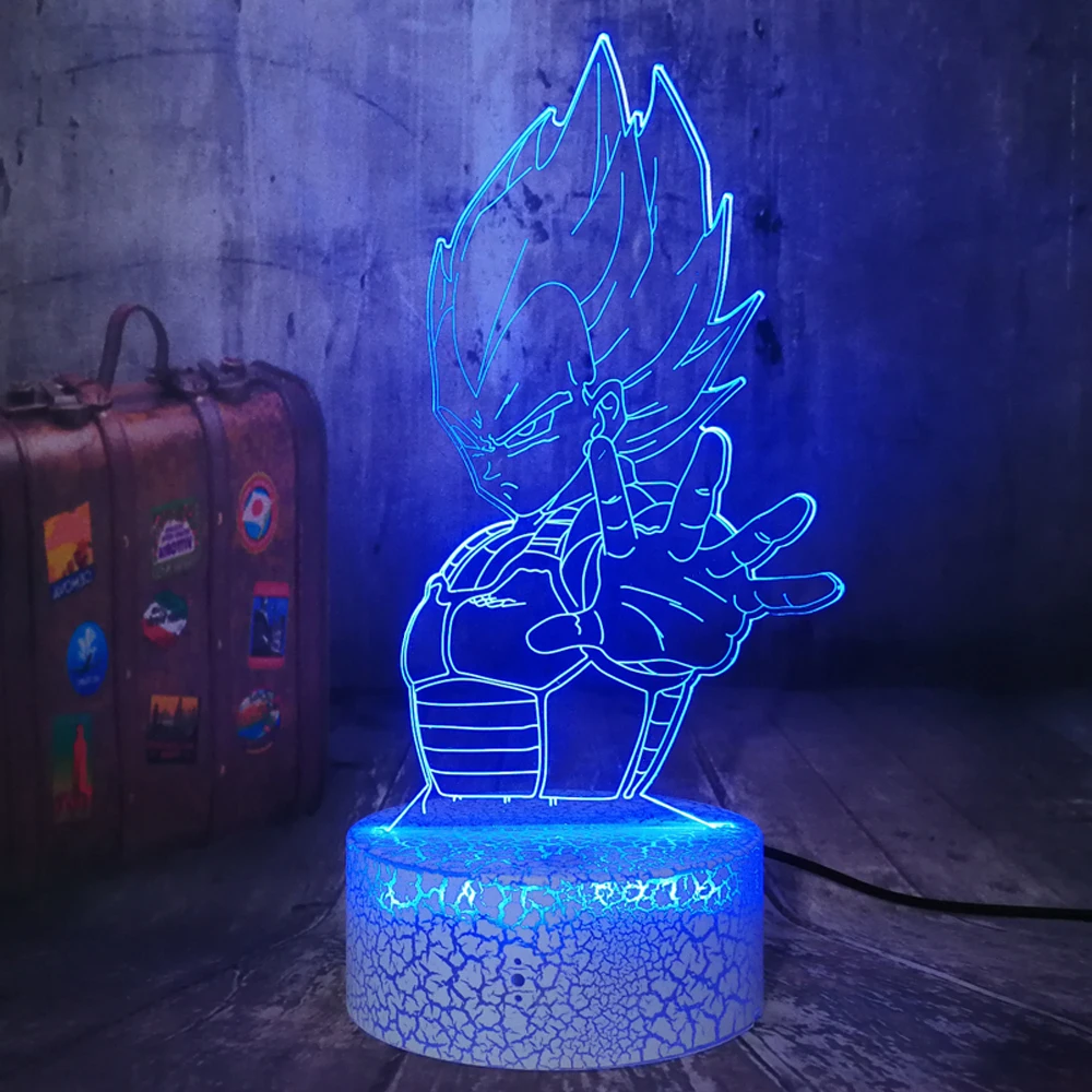 3D светодиодный ночник светильник Dragon Ball Z Vegeta супер фигурка USB Сенсорная
