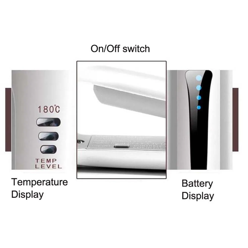 

Wireless USB Mini Electric Hair Straightener Portable Hairdressing Adjustable Recharge Hair Iron Hairdressing Tool