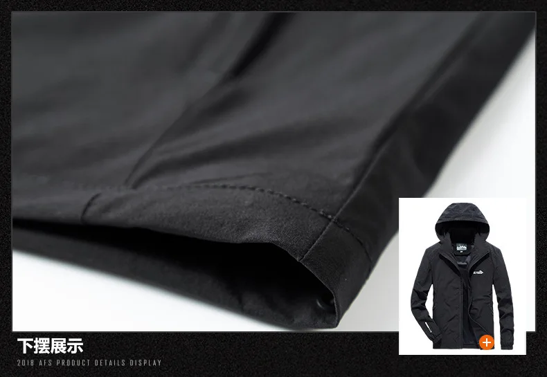 2019 Новое поступление модная мужская куртка с капюшоном футболка длинным рукавом