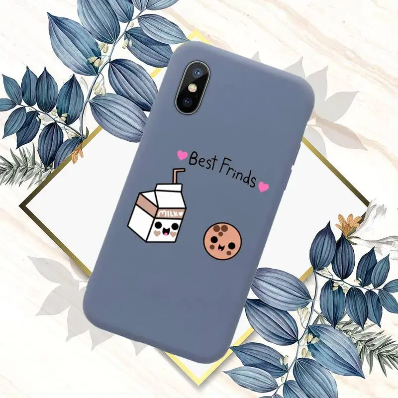 

Milk Biscuits BFF Best Friends Phone Case Blue Candy Color for iPhone 11 12 mini pro XS MAX 8 7 6 6S Plus X SE 2020 XR