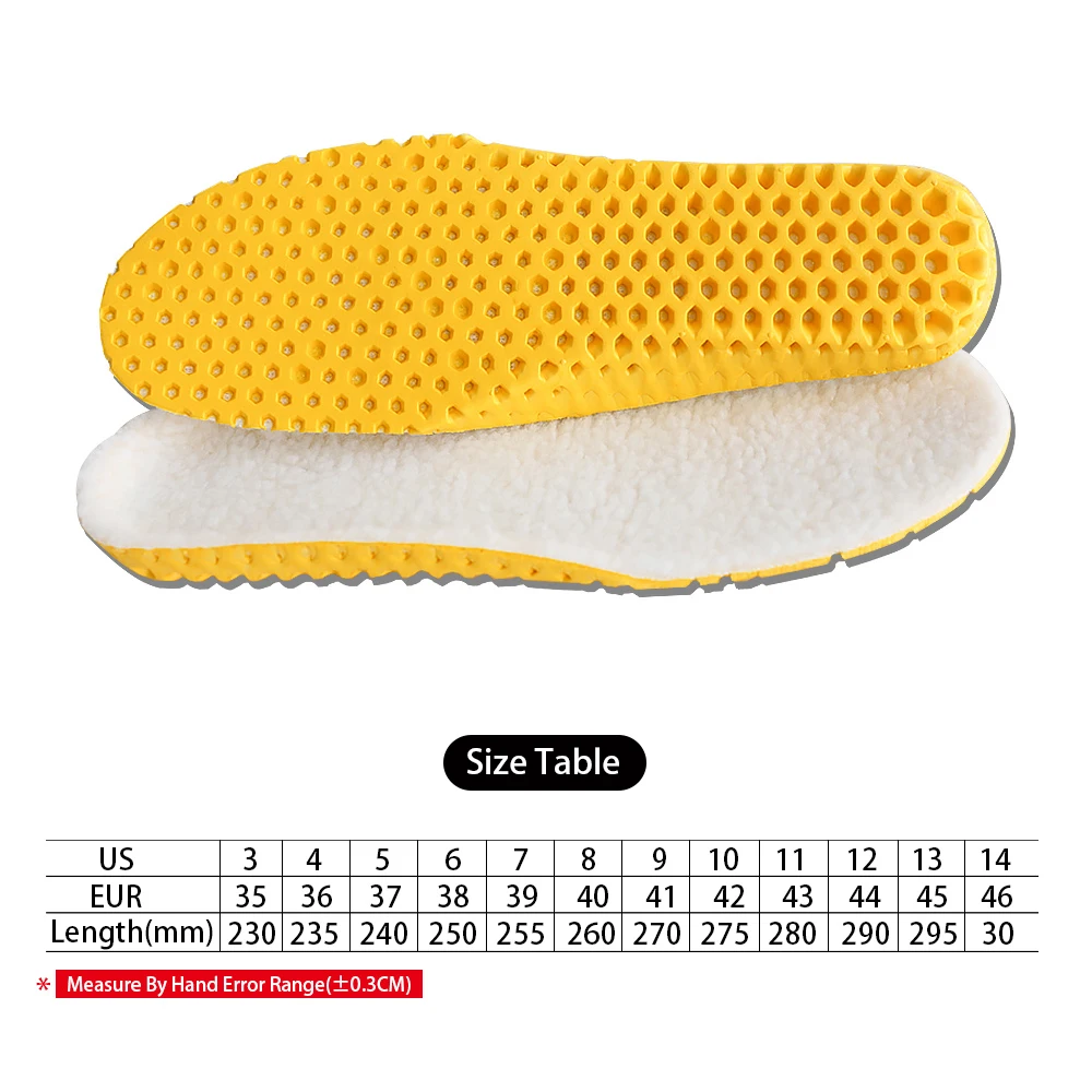 3ANGNI Keep Warm Heated Insole Cashmere Thermal Insoles Thicken Soft Breathable Winter Sport Shoes For Man Woman Boots Pad Sole