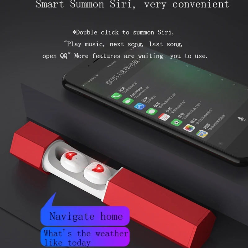 Беспроводные наушники bluetooth V5.0 HIFI 3D TWS беспроводные гарнитура с микрофоном