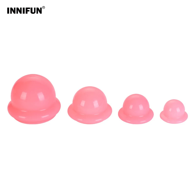

4Pcs Silicone Cuppng Cup Set Face Body Suction Cup Set Chinese Cupping Therapy Set Massage Relax Health Care Tool