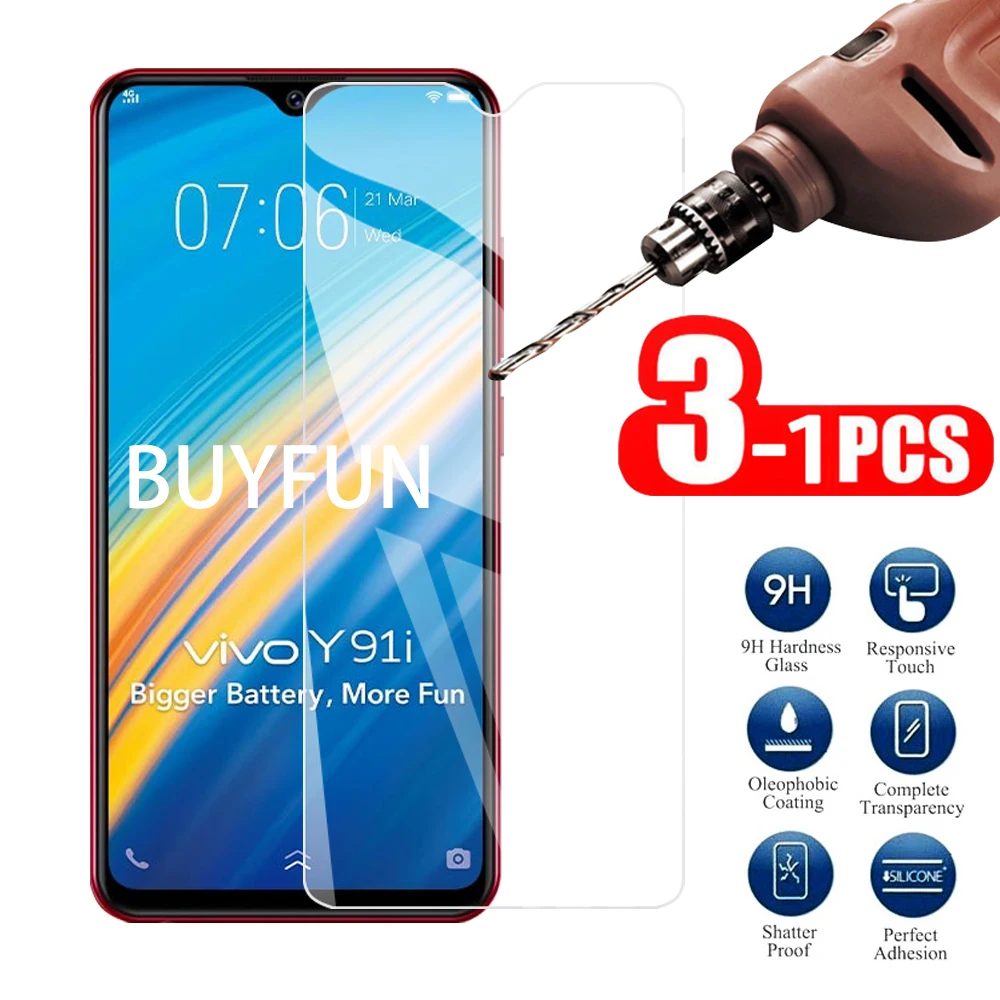 

1-3Pcs Screen Cover Protective Glass For VIVO Y91i Transparent Tempered Explosion-Proof Safety Glass Film On For VIVO Y91i Y 91i