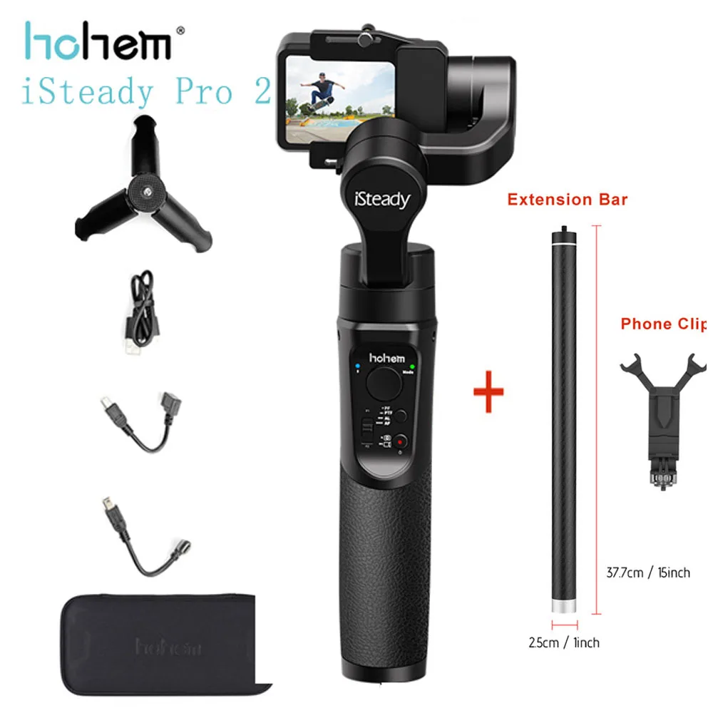 ISteady PRO 2 Kits 3 Hohem iSteady Pro/Pro2 шарнирный стабилизатор для камеры GoPro 3-Axis Ручной Стабилизатор для экшн-Камеры GoPro Hero 7/6/5/4/3 для sony RX0 для спортивной экшн-камеры SJCAM YI Action Камера - Цвет: ISteady PRO 2 Kits 3