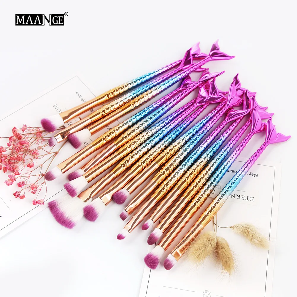 Кисти для макияжа новинка хит Русалочка основа бровей подводка глаз румяна