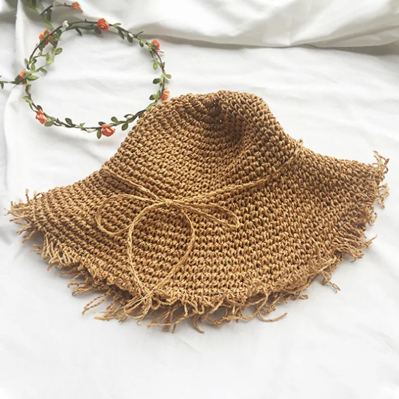 Летние шляпы для женщин Femme складная шляпа от солнца Панама ручная работа