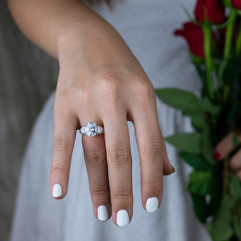 

Luxury 100% 925 Sterling Silver Cut 9*11mm Oval Wedding Ring For Women High Carbon Diamond Elegant Anniversary Fine Jewelry Gift