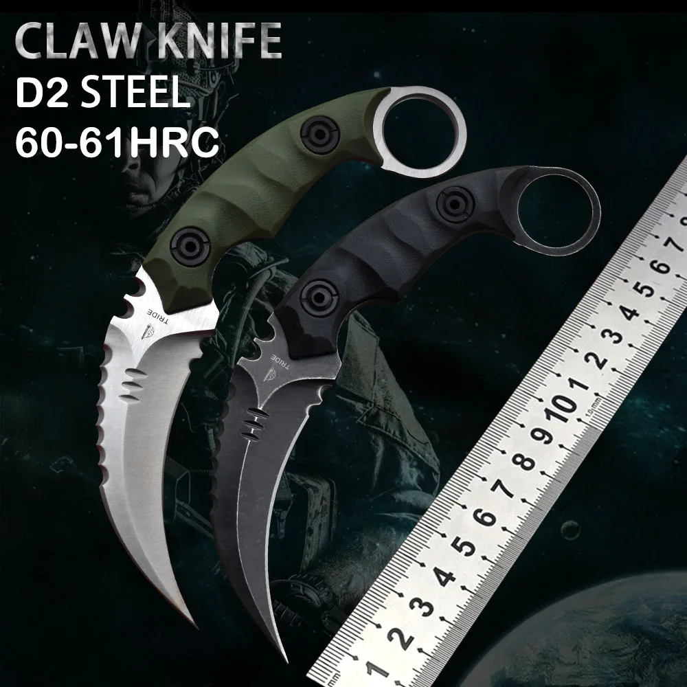 

Claw knife special forces camp training claw D2 steel outdoor rescue mountaineering EDC hunting nylon fiberglass handle CSGO