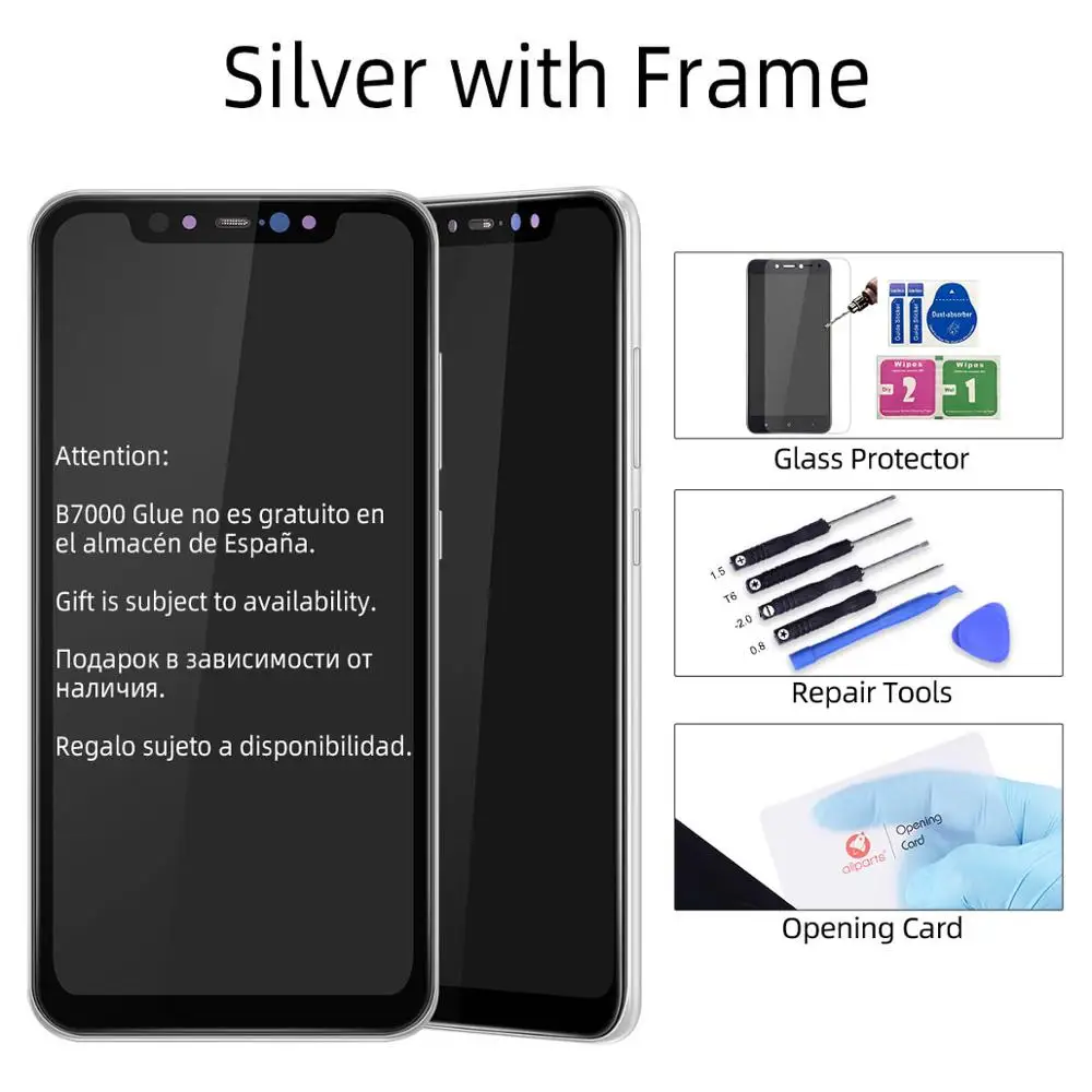 6,2" AMOLED ЖК-дисплей для Xiaomi Mi 8 экран отпечаток пальца издание в Mi8 ЖК-дисплей сенсорный с рамкой Замена - Цвет: Silver with Frame