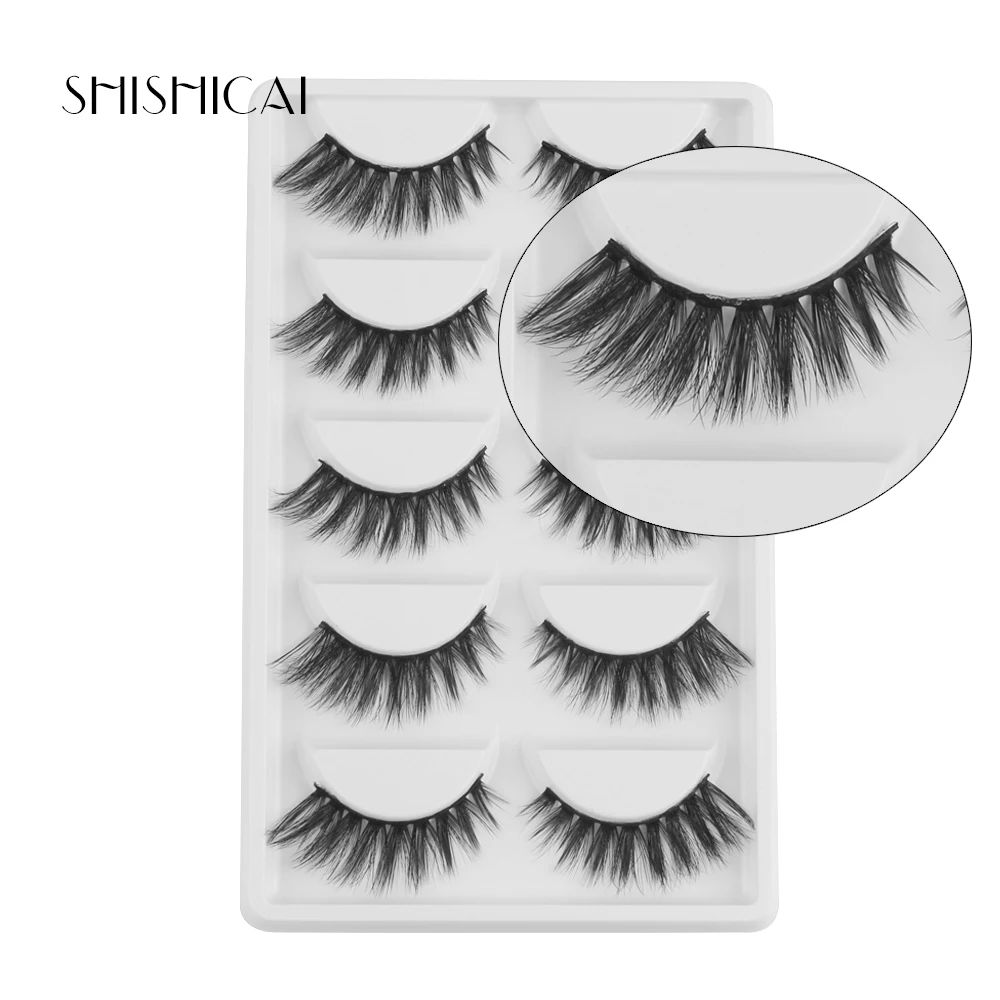 MAGEFY 5 пар/упак. ресницы для наращивания норки расширения 3D натуральный черный