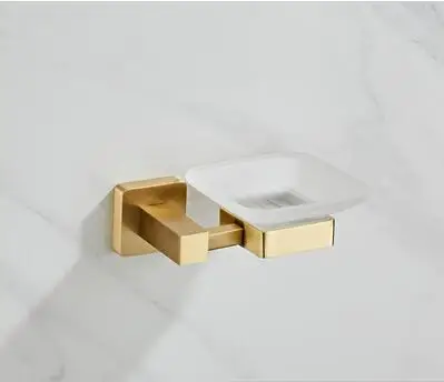 soap dish Аксессуары для ванной комнаты Набор полотенец угловая полка держатель бумаги кухонный смеситель для раковины причесанный матовый золотой набор оборудования для ванной комнаты - Цвет: soap dish