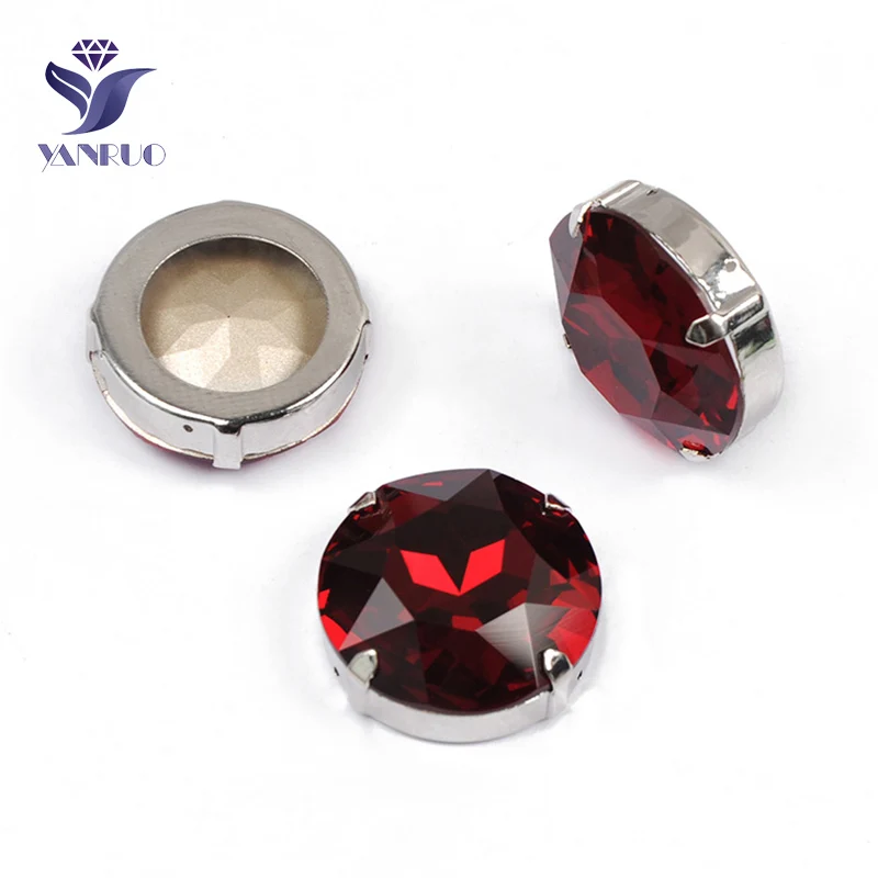 Siam Yanruo 1201 круглая нашивная СТРАЗА стеклянные поделки камни и кристаллы Точка назад большие стразы для украшения - Цвет: Siam