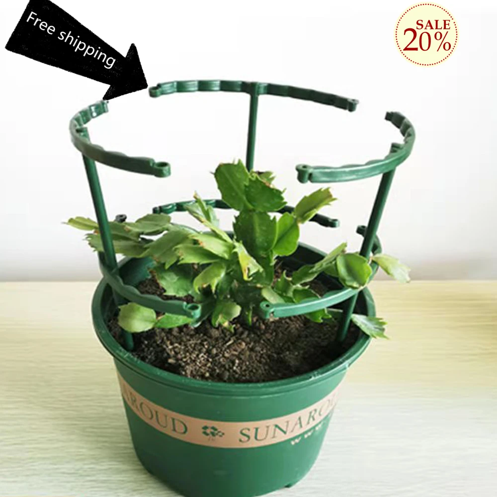 

6pc Plastic Plant Support Pile Stand for Flowers Semicircle Greenhouses Arrangement Fixing Rod Holder Orchard Garden Bonsai Tool