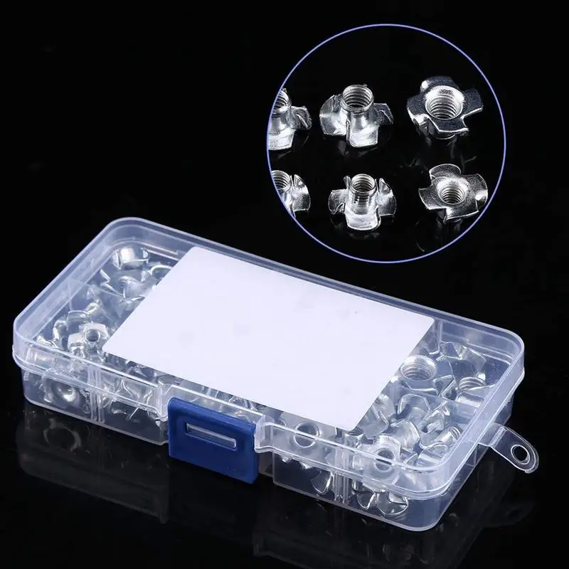 HTHL-90pcs четыре зубчатые т гайки глухая гайка с кольцевой вставкой для деревянной