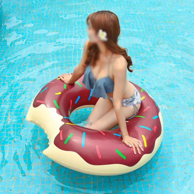 

Summer Inflatable Donut Swimming Ring Pool Buoy Mattress Thickened PVC Summer Seat Ring Toy Swimming Accessories