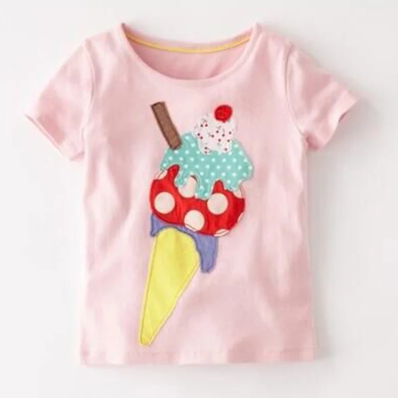 Хлопковая футболка для мальчиков и девочек летняя с мультяшным принтом в виде
