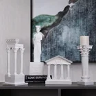 Греческая Древняя модель здания храма, римская колонна, украшение, Европейское украшение, штукатурка, ручная полимерная скульптура