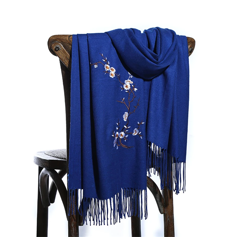 

Plum Blossom Fashion Plaid Scarf Women Men Autumn Winter Cashmere Shawl Blanket Tassel Thick Scarves Warm Female