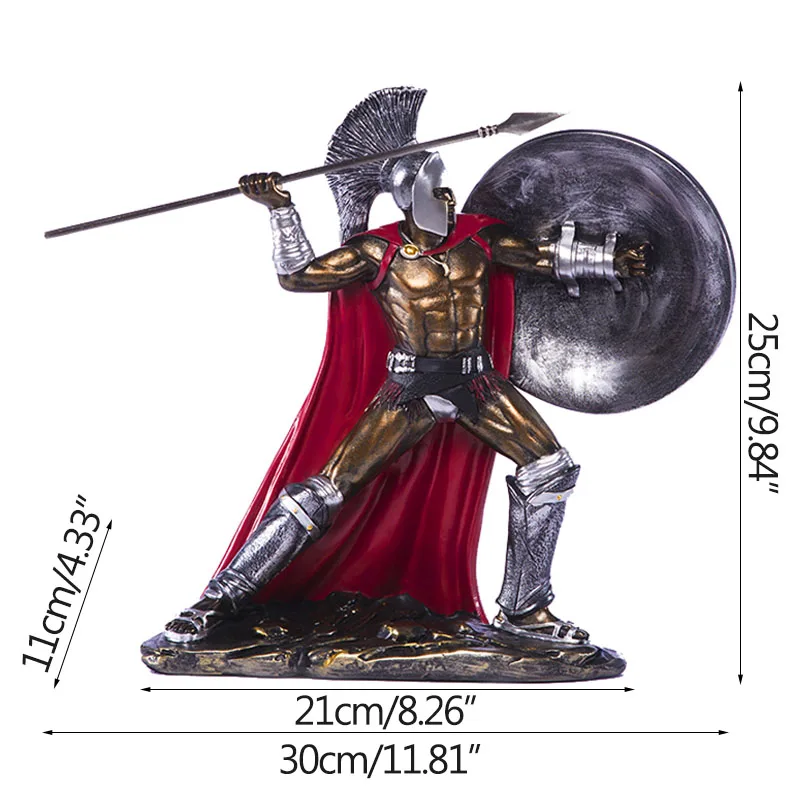 

Retro Roman Warrior Crafts Home Decoration Statue Spartan Model TV Cabinet Living Room Decoration Furnishing Study Room Decors
