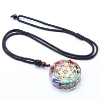 energy generator orgone amulet 7 chakras pendant necklace orgonite meditation balance emf protection neck string chain jewelry