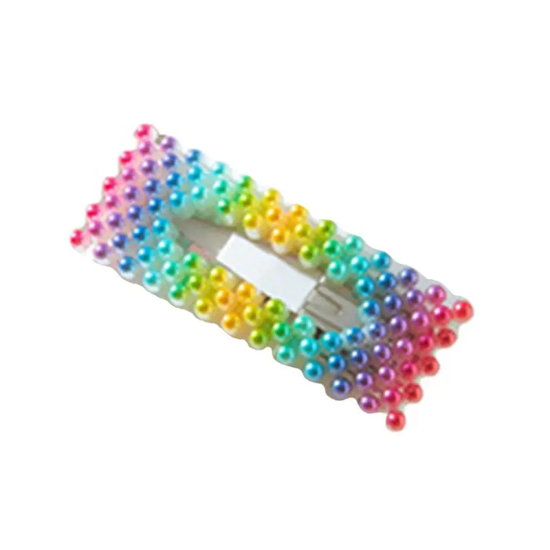 Заколка для волос с радужными искусственными жемчужинами девочек и женщин