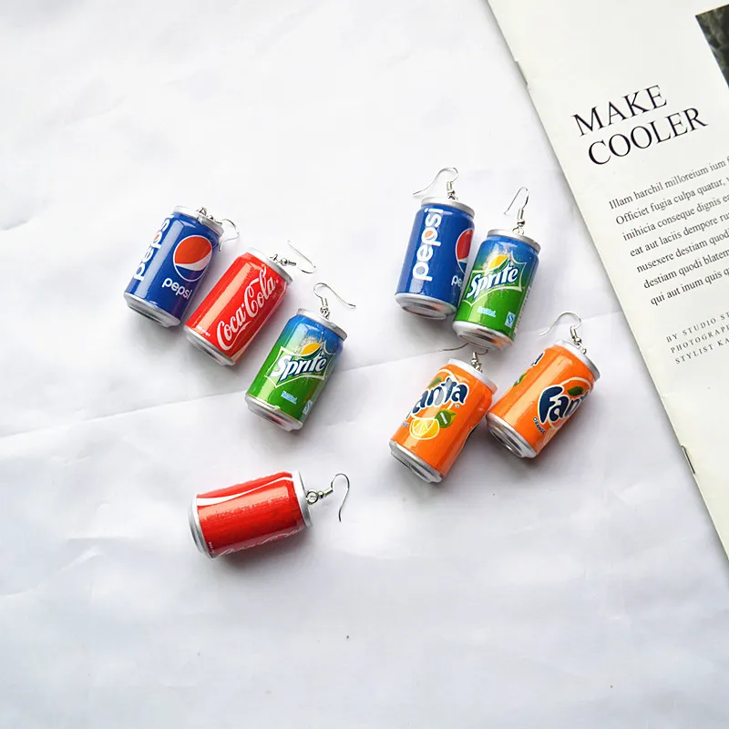 Летние серьги-капли Cola для женщин, модные аксессуары для девочек, уникальные висячие серьги ручной работы, подарок для ювелирных изделий