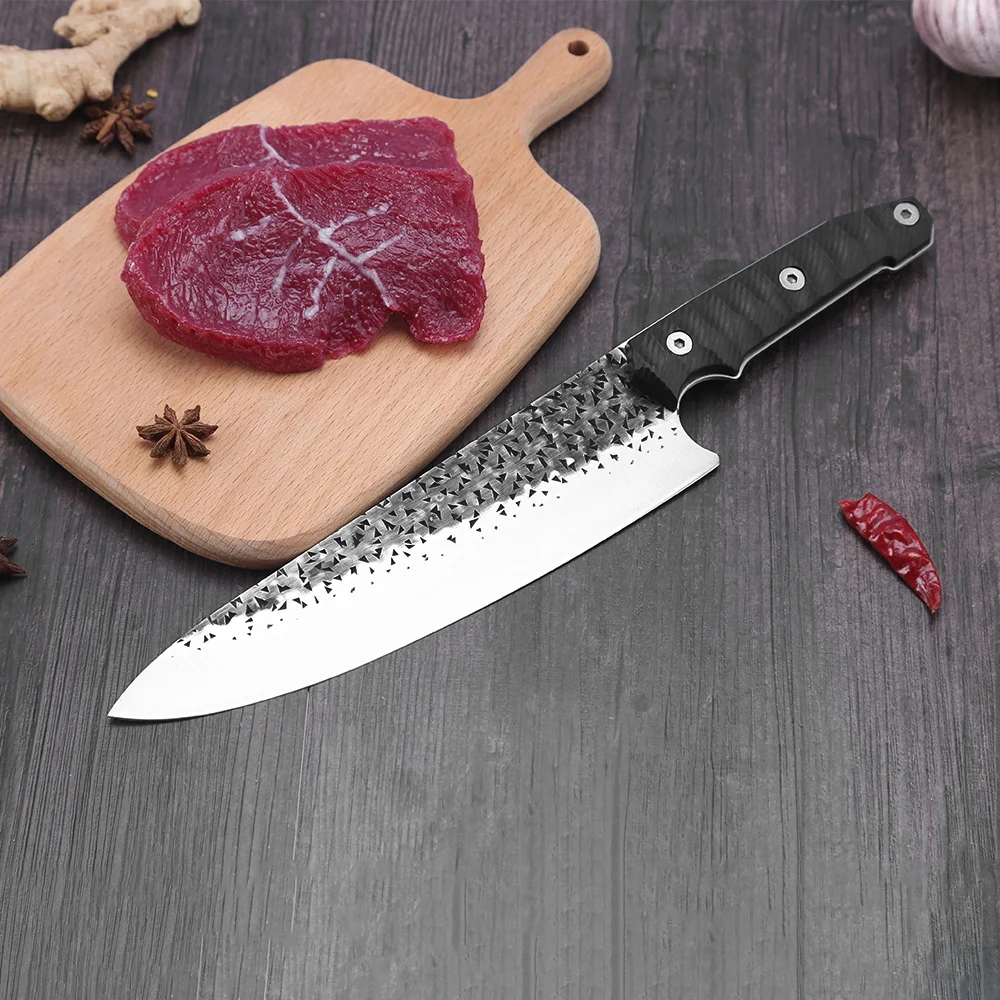 

Кованый нож 8,5 дюйма, кухонный шеф-повар, нож мясника, универсальный нож для нарезки рыбы, филлейтинга, суши, сашими, фруктов, овощей, ножи для ...