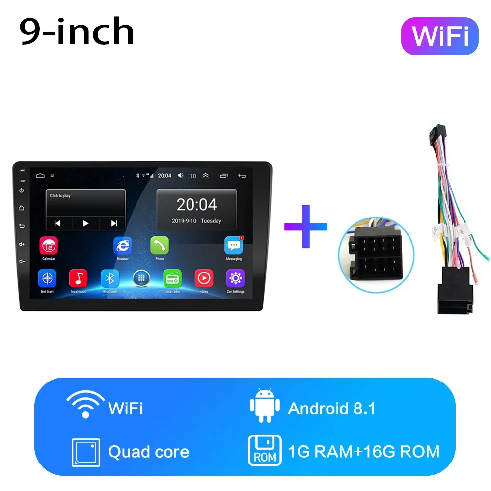 WIFI 1G-16G 2G+ 32G 2din Android 8,1 GO Автомобильный мультимедийный видео плеер 9 дюймов универсальный автомобильный Радио gps навигация wifi плеер, без DVD - Цвет: WIFI 1G-16G