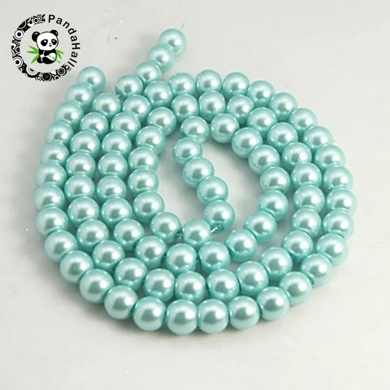 Бусины Из стеклянная имитация жемчуга перламутровые 1 нить 8 мм отверстие для