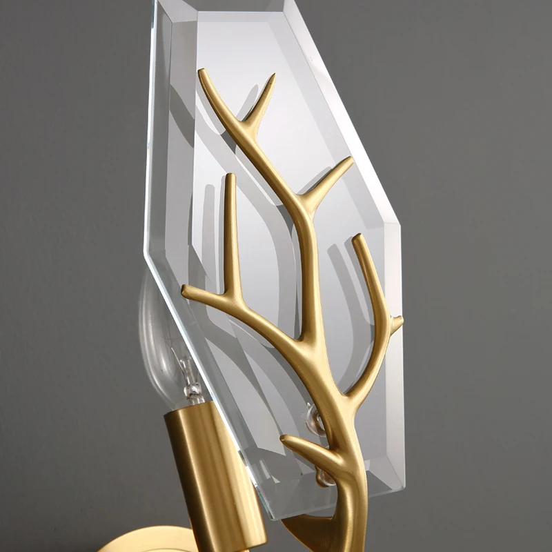 Современные хрустальные золотые настенные лампы прикроватные светильники для