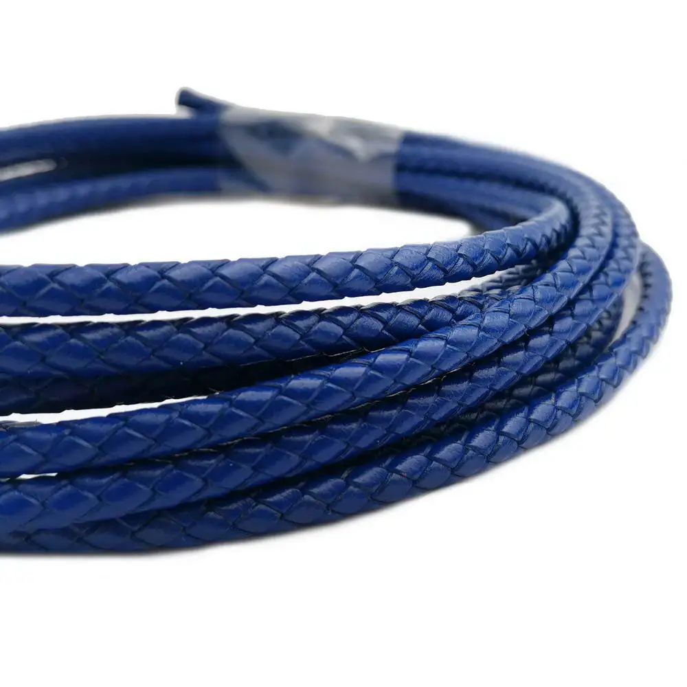 

Aaazee Braided Leather Bolo Cord Royal Blue for Bracelet Making 5mm Round Strap