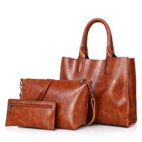 women fashion handbag shoulder bag purse faux leather tote 3 piece