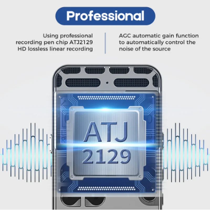 Цифровой диктофон для записи звука MP3 светодиодный дисплей Голосовая активация