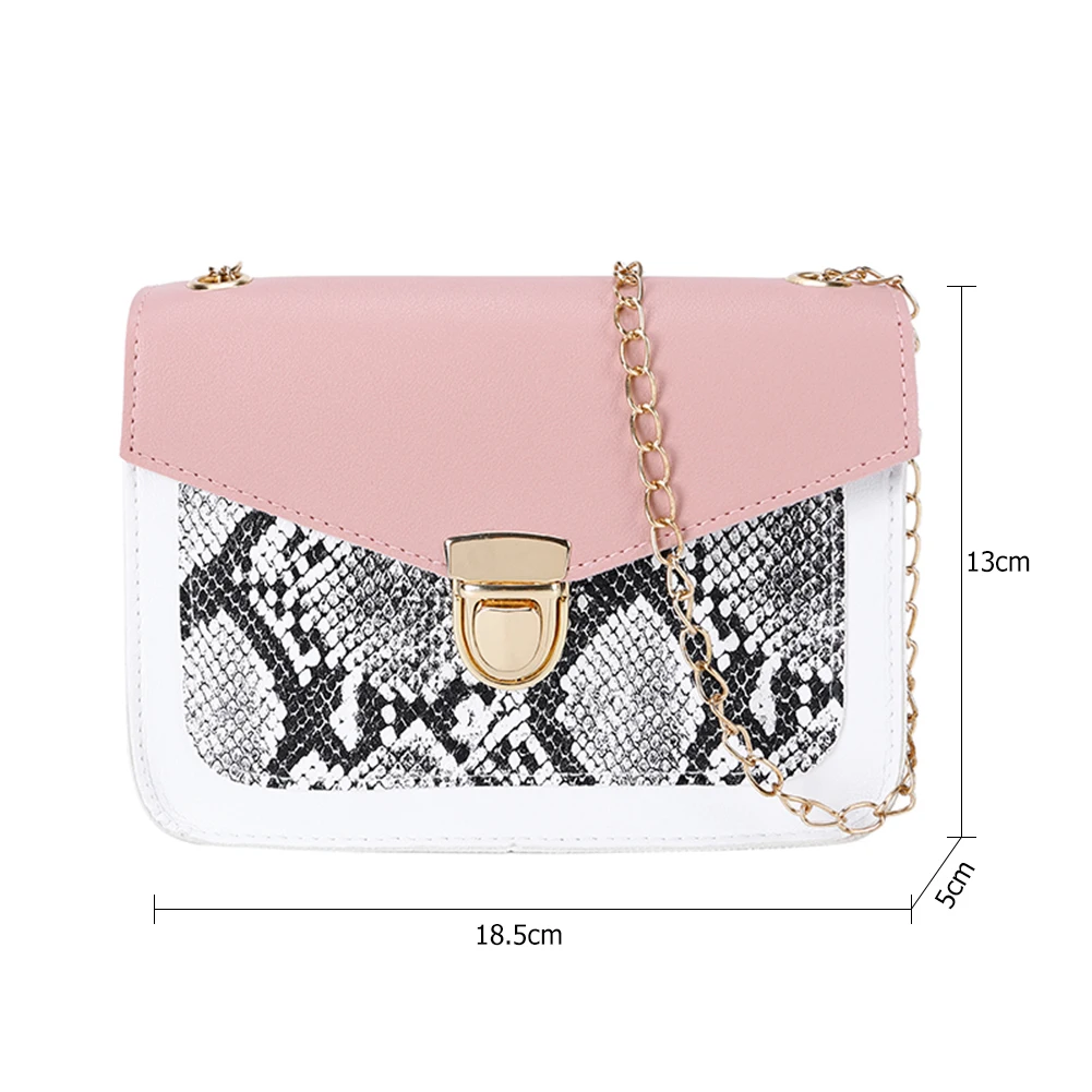 

Fashion Snake Pattern Envelope Shoulder Bag PU Leather Flap Purse Women Chain Crossbody Tote Autumn Street Commuter Handbag