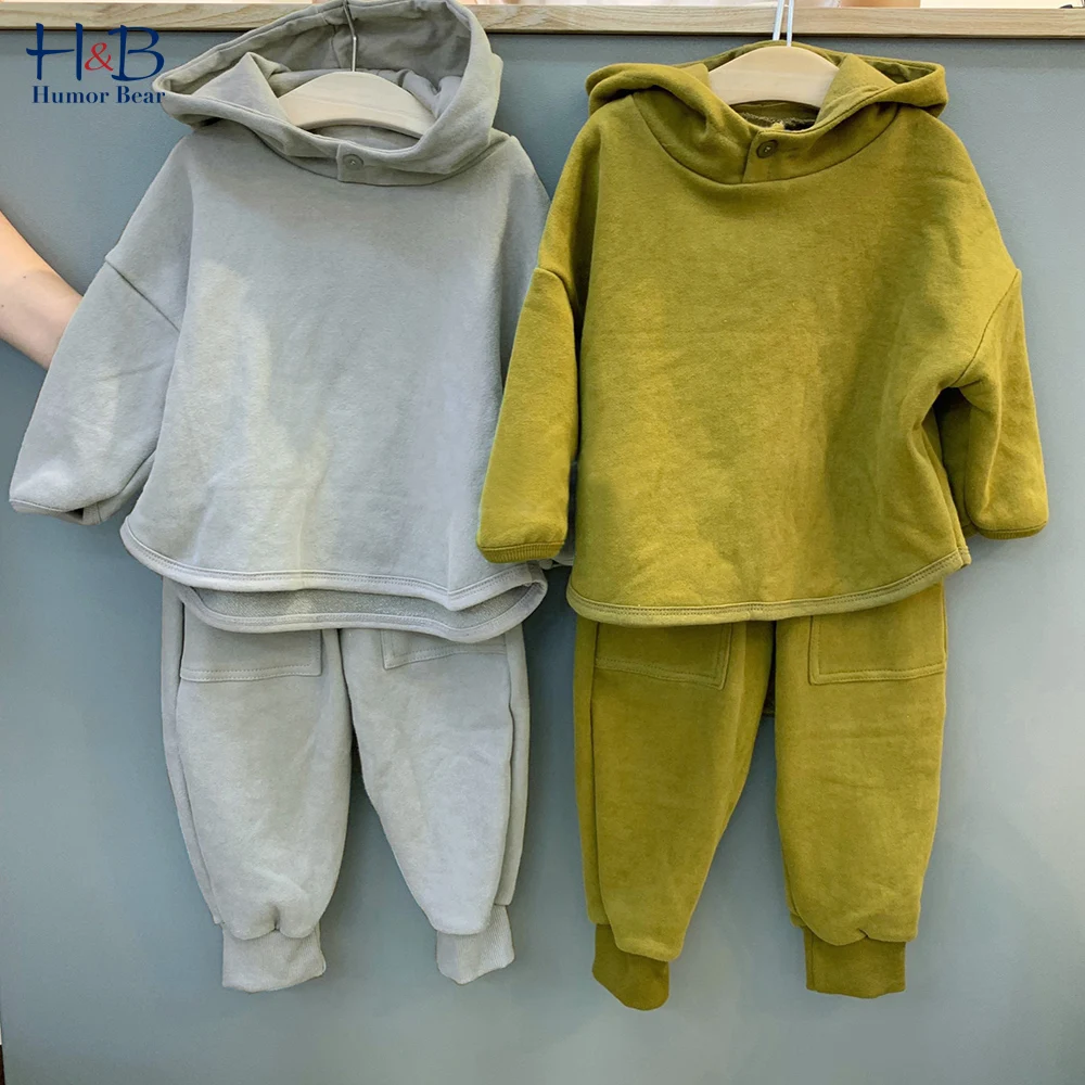 

Комплект детской одежды Humor Bear, осенняя Новинка, свитер с капюшоном и длинными рукавами + спортивные штаны, 2 шт., повседневная одежда для малы...