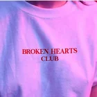 Летняя футболка Harajuku с принтом битые сердца и коротким рукавом, белые топы, розовые футболки Kawaii Tumblr, винтажная Женская одежда, Camisetas