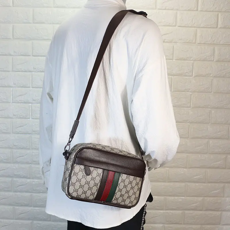 new fashion men small square messenger bag luxury brand design leather shoulder crossbody bag for male travel handbag and purse free global shipping