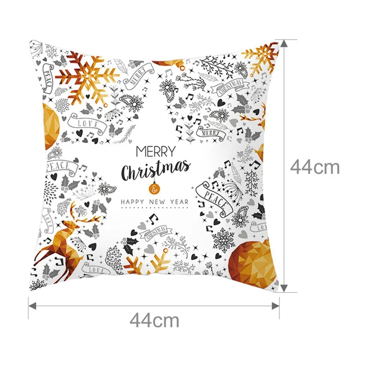 QIFU 45x45cm Elk Snowflake Santa Claus Christmas Pillowcase Christmas Decor for Home Christmas Navidad Xmas New Year