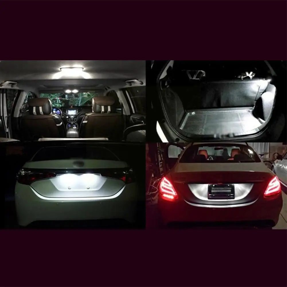 

2Pcs T10 Led Canbus W5W Led Bulbs194 6000K White Signal License Reading Lights Plate Dome Car Lamp Auto Interior Light 12V J2O0